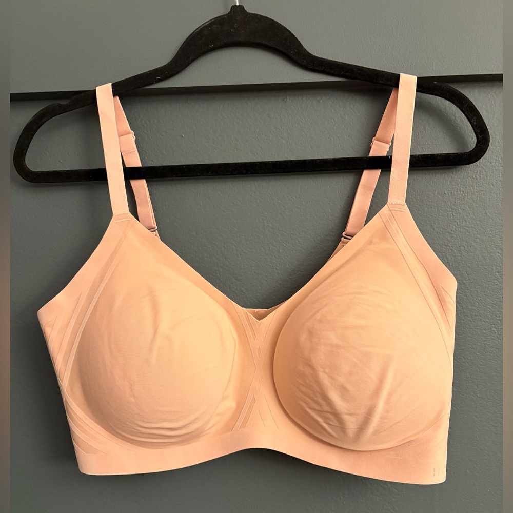 Honeylove 2X Wireless Bra Peach Comfort Shapewear Nylon & Spandex